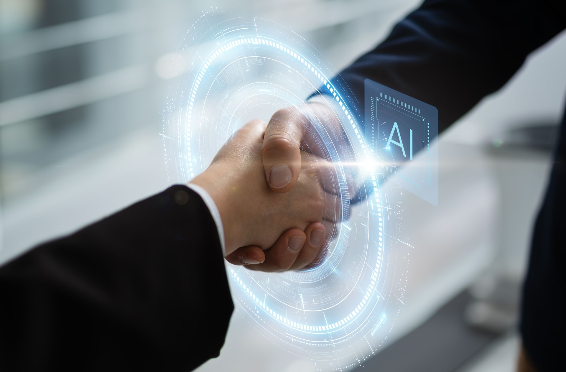 AI-powered handshake business agreement